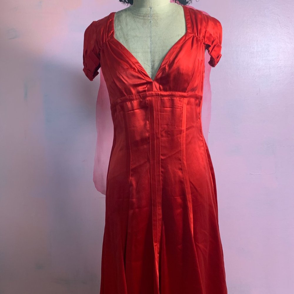 PRADA red silk dress